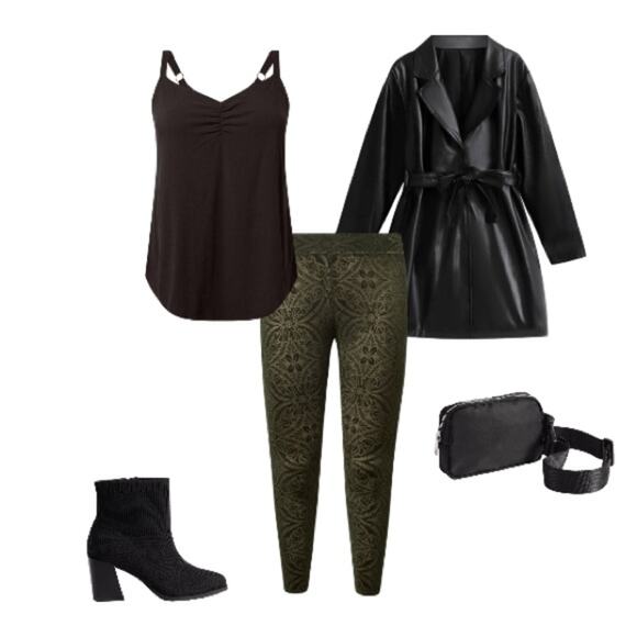 Torrid Deep Depths Full Length Signature Waist Velvet Burnout Legging - Picture 5 of 10